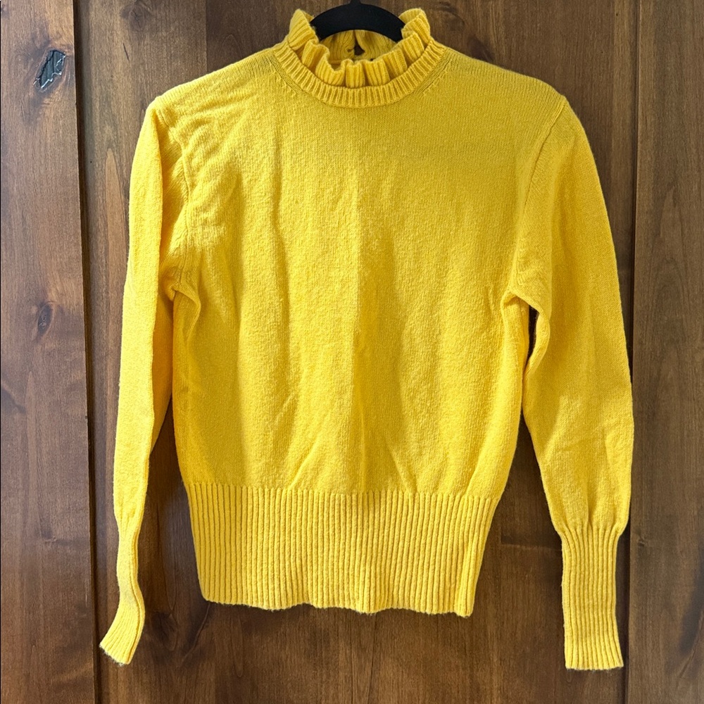 J. Crew ruffle neck wool blend sweater